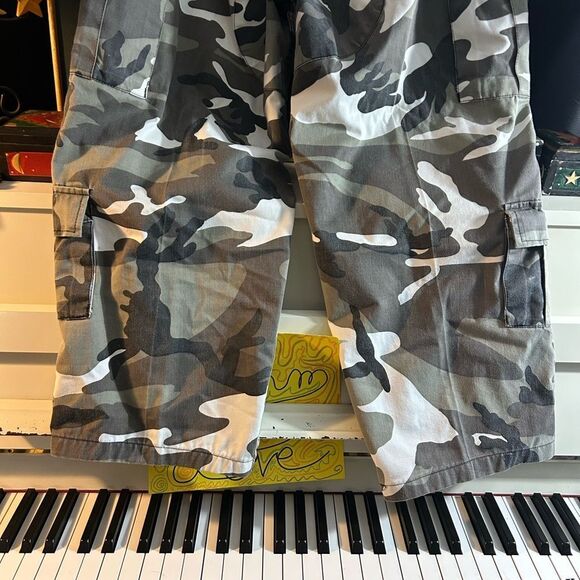 Vintage 90s Y2K Men's Gray Camouflage Cargo Pants 47"-51" - Picture 6 of 16